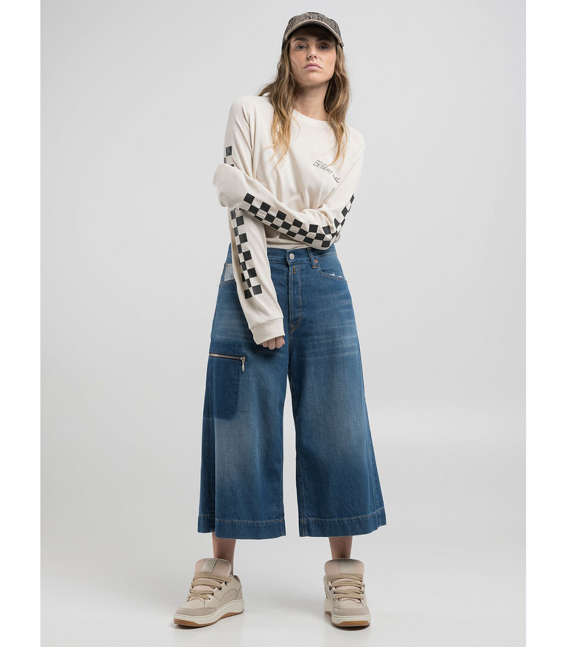 ワイドレッグキュロットSVANNAリサイクルブライトデニム 詳細画像 ブルー 3